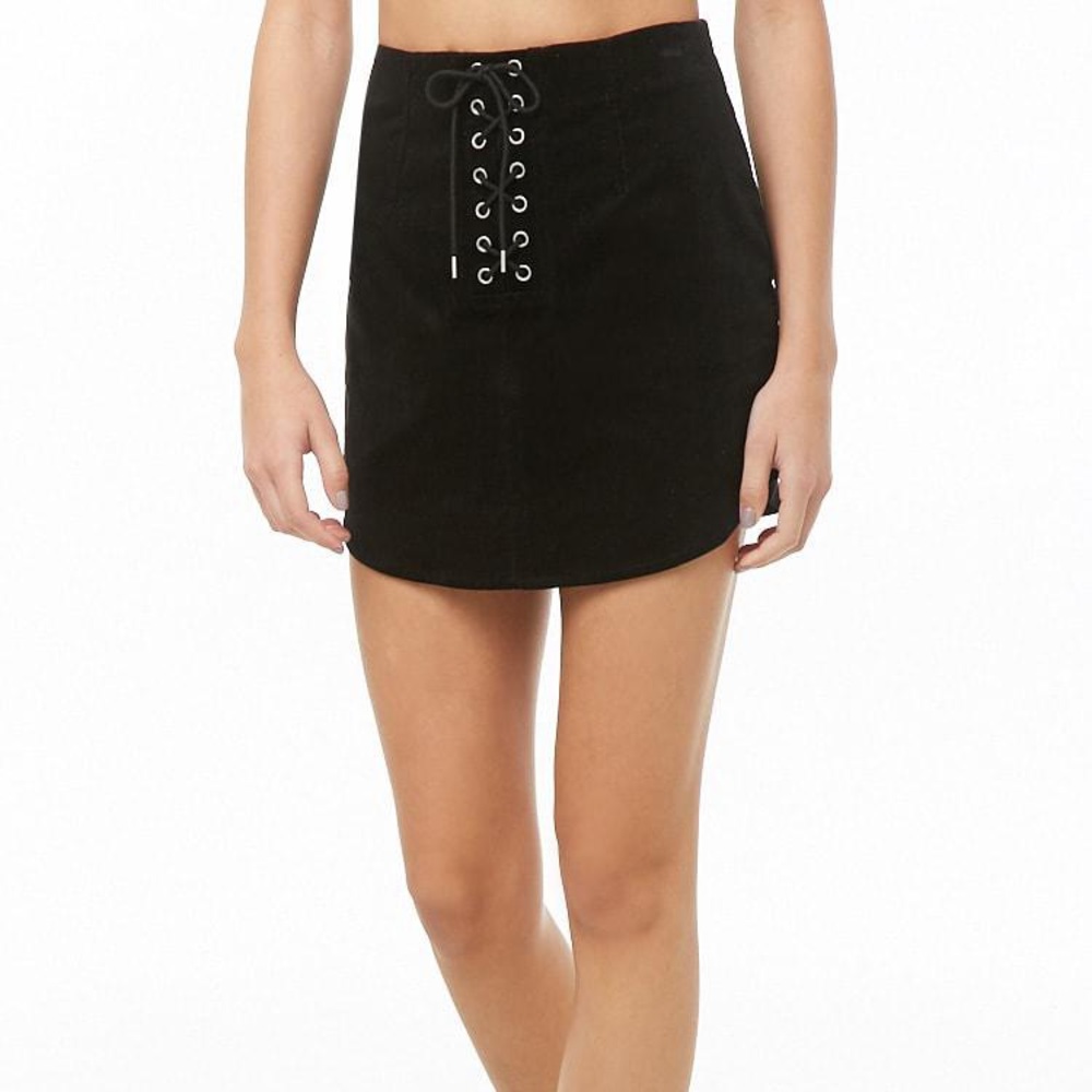 Black skirt with lace up front